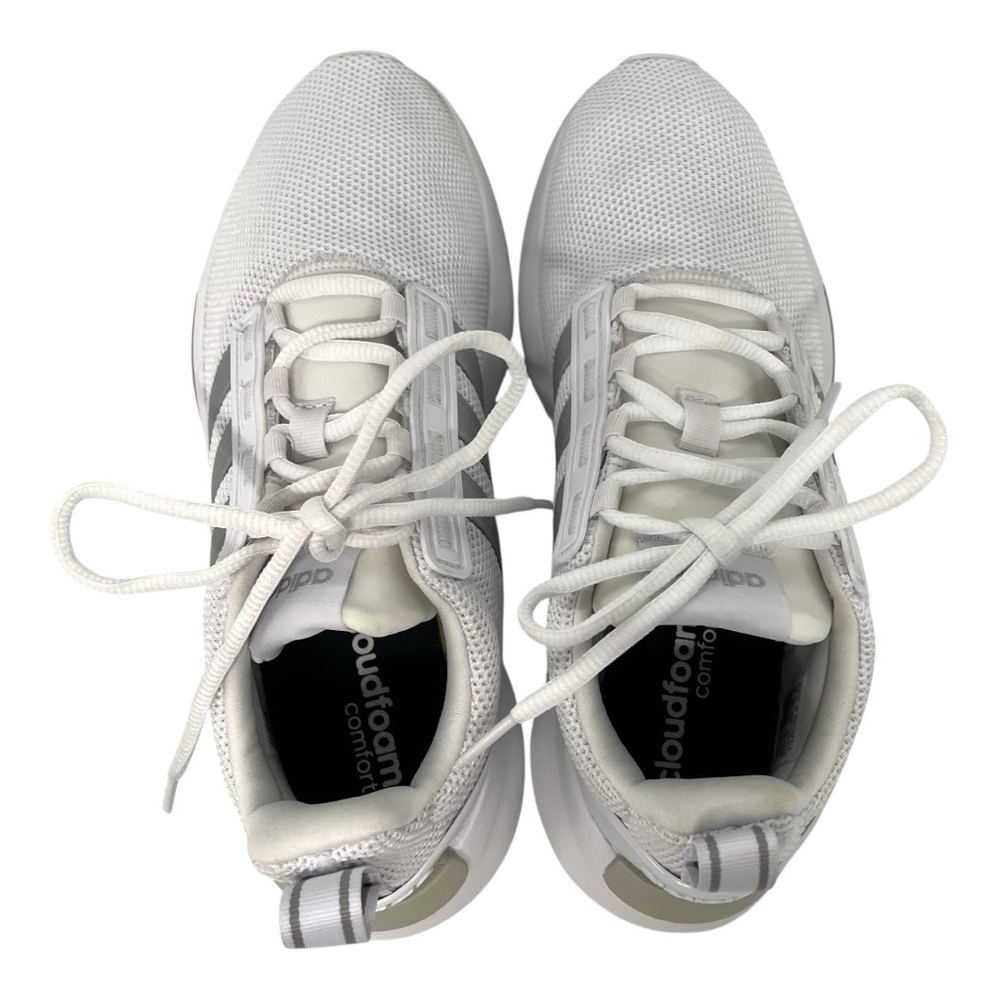 Adidas Racer TR21 White Silver Athletic Running Cloudfoam Shoes Women’s 7 - Picture 8 of 12